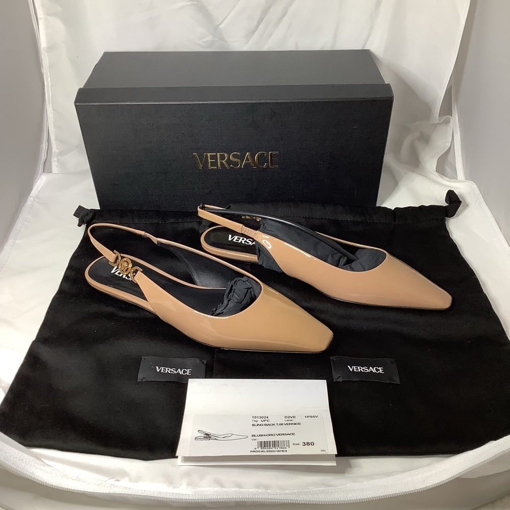 Versace Medusa ‘95 Patent Leather Slingback Flats